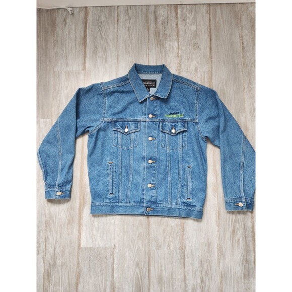 NWOT Jimmy Buffet's Margaritaville Orlando Denim Blue Jean Trucker Jacket Sz M - Picture 2 of 8